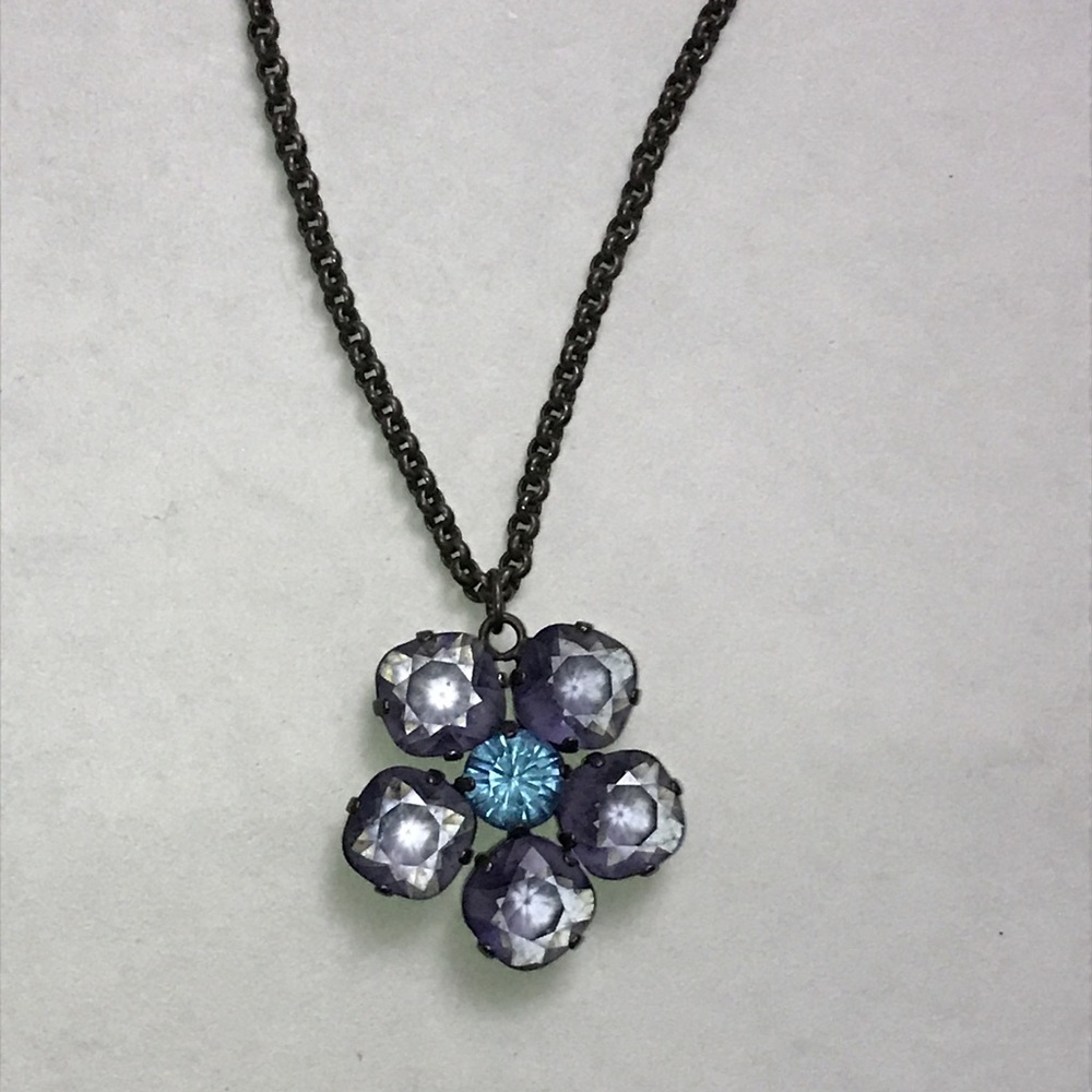 Catherine Popesco Large Stone Crystal Flower Necklace